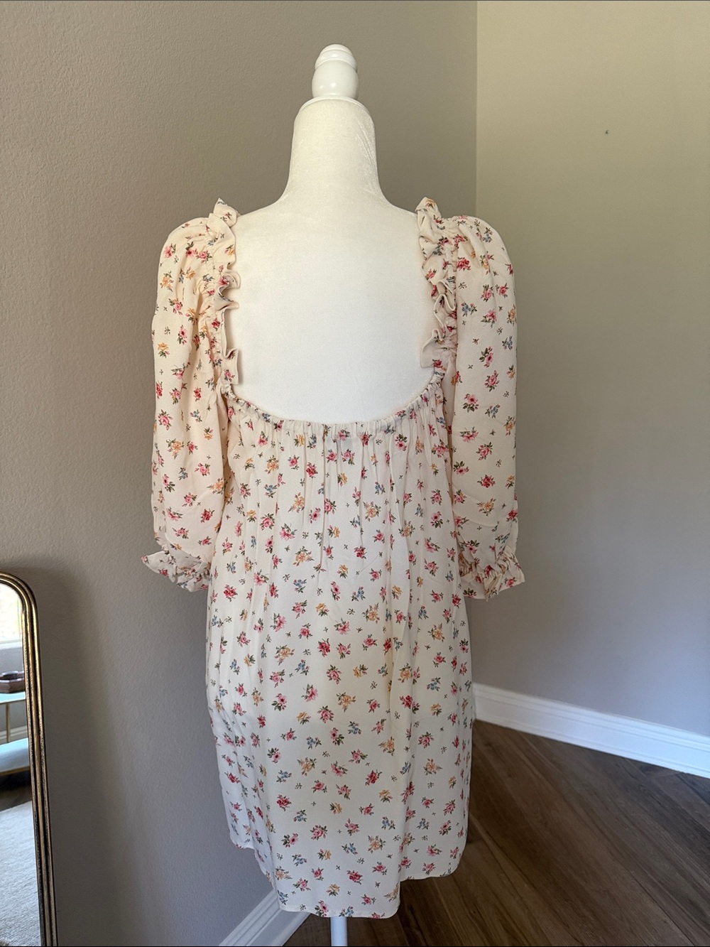 Rumored Cream Floral Dress with Pink and Yellow Blooms - Picture 3 of 6